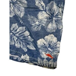 Tommy Bahama Relax Mens Swim Trunks‎ L Blue Batik Tropical Floral Hawaiian